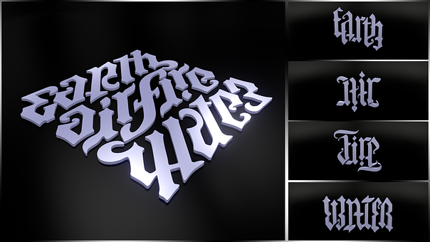 Ambigram, 3D, Černá