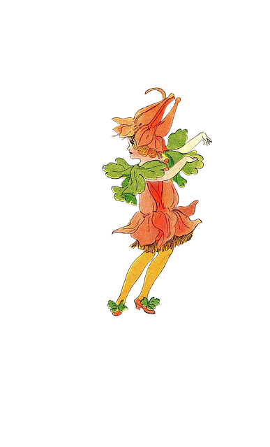 Free flower girl imagination happy illustration