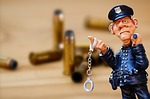 police, crime scene, cartridges
