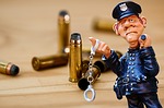 police, crime scene, cartridges