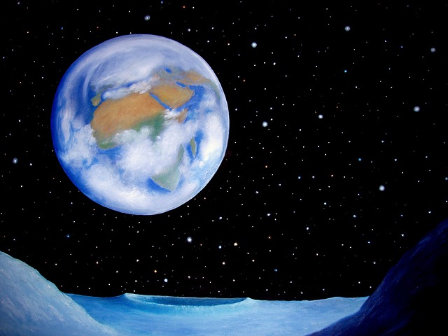Free painting oil lunar landscape illustration
