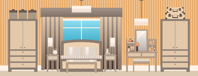 Free bedroom bedroom interior design illustration
