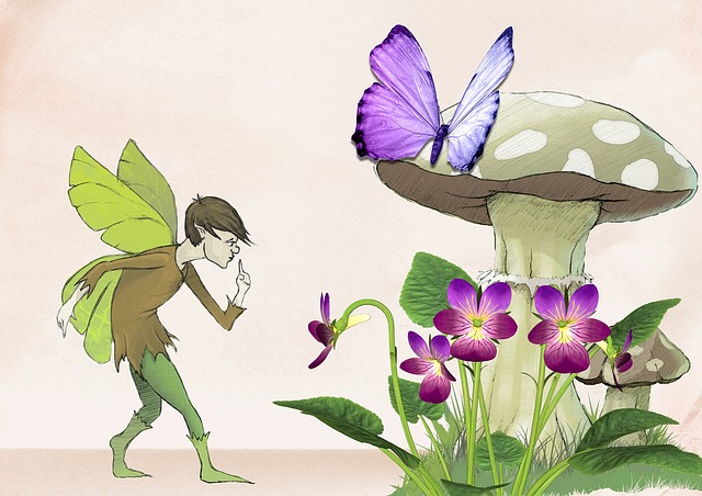 Free fairy toadstool violet illustration