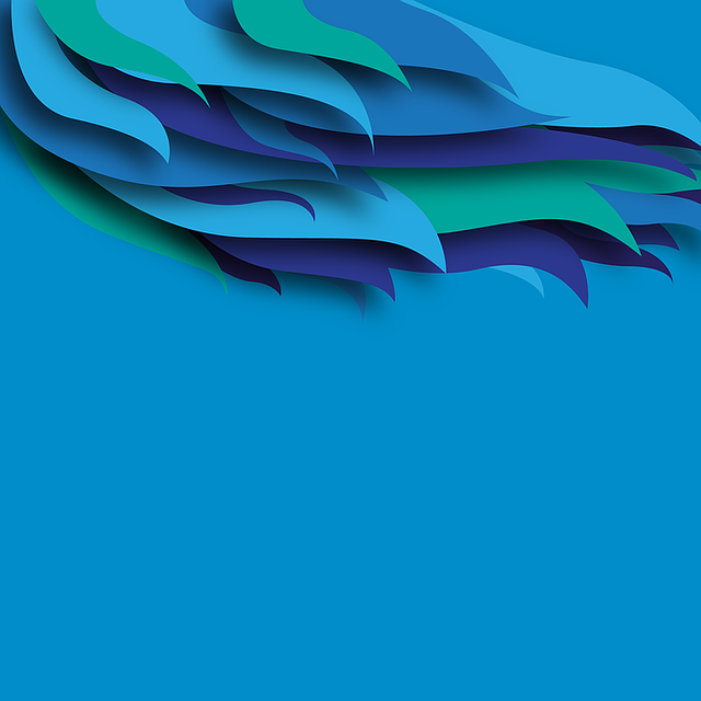 Free blue background feather abstract illustration