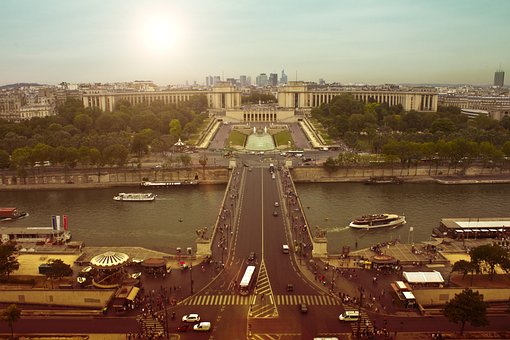 Paris, Frankrike, Europa, By, Landemerke
