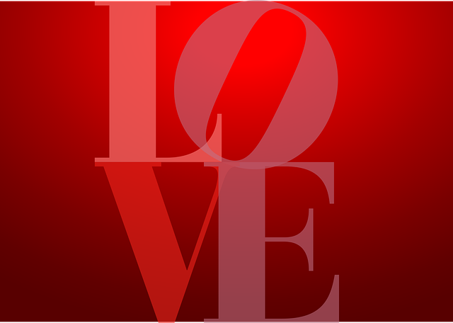Free love red typography vector
