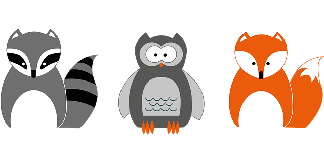 Free raccoon owl fox vector