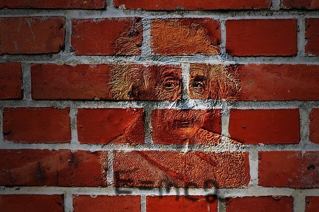 Free wall albert einstein portrait illustration