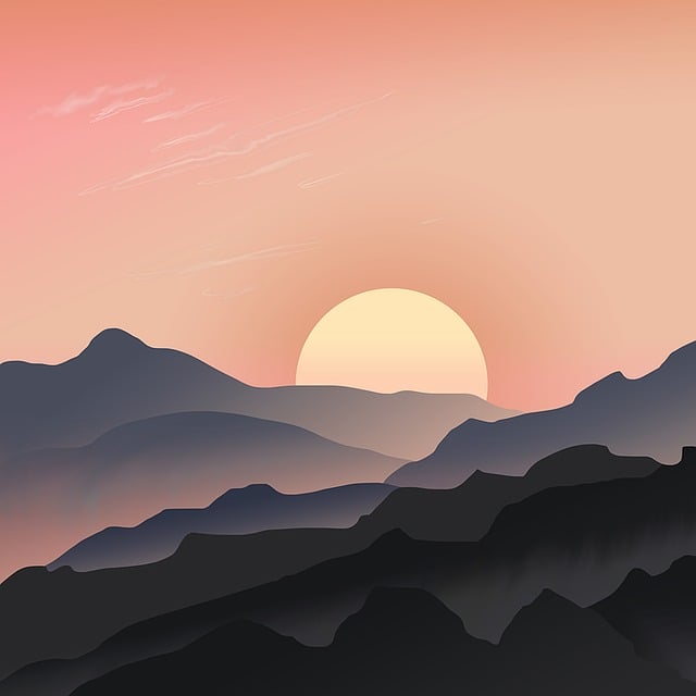 Free landscape sunset sky illustration