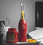 paint, red, coke bottle