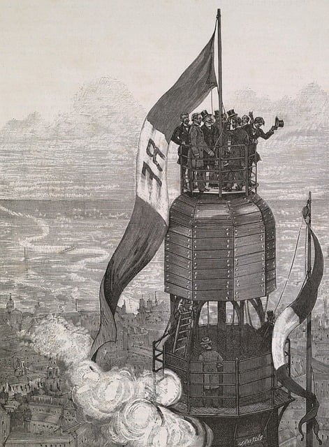 Free eiffel tower inauguration april 1889 end of construction march 31 illustration