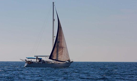Båd, Sejlbåd, Hav, Ocean, Vind, Lys