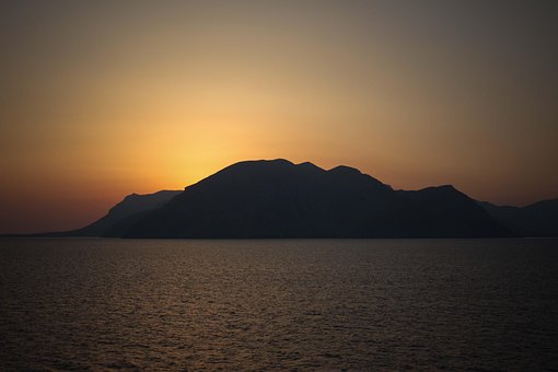 Solnedgang, Strand, Hav, Skat