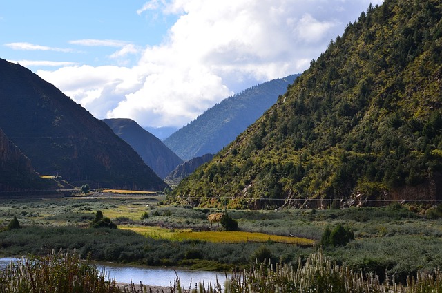 Berg, Wasser, Wolke, Tibet, Litang