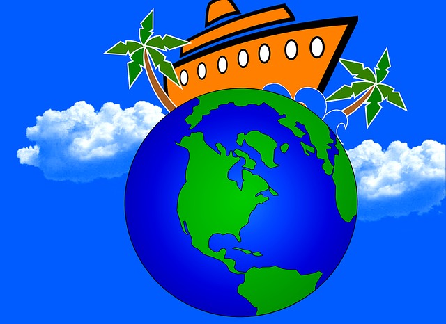 Free vacations globe world travel illustration