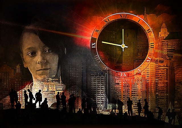Free woman face skyline illustration