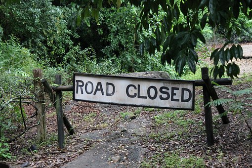 Sign, Detour, Road Closed, Roadblock