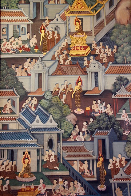Free painting art temple illustration