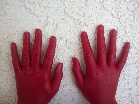 Free Red Hand Red Handed photo and picture