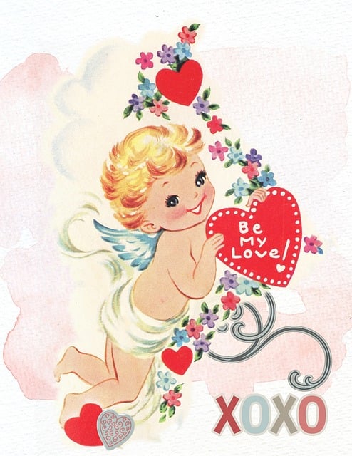 Free valentine cherub love illustration
