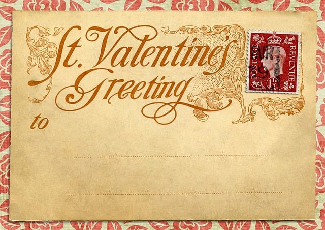 Free vintage valentine's day greeting card illustration