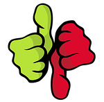 thumbs up, thumbs down, right