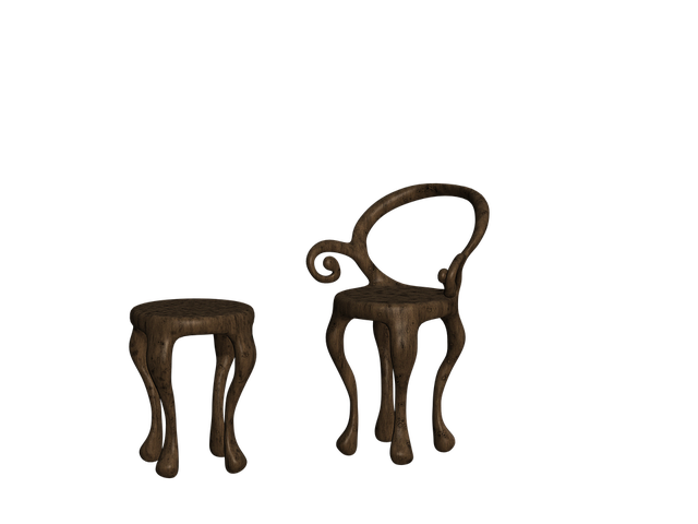 Free wood chair wood table chair illustration