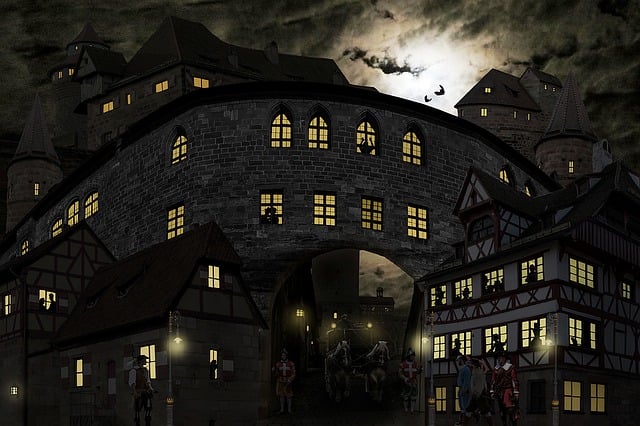 Free middle ages castle knight's castle illustration