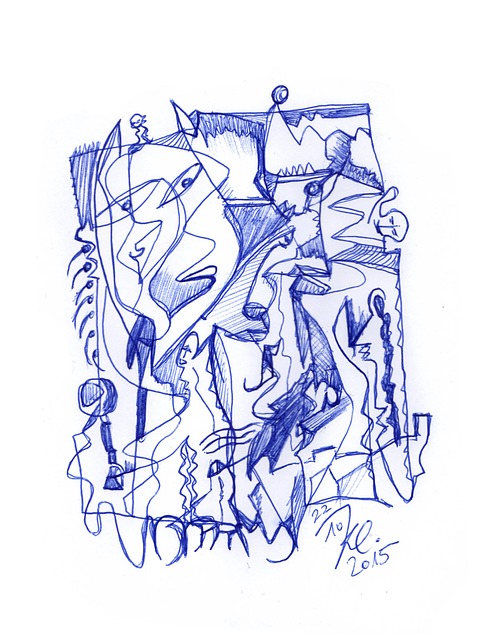 Kunst, Zeichnung, Brand, Menschen, Angst