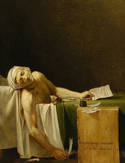 Free oil painting the death of marat marat illustration