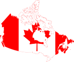 flag, canada, geographical map