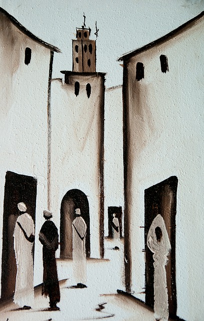 Marokko, Steeg, Medina, Schoolbord