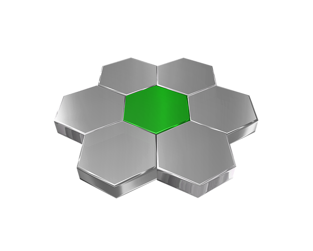 Free hexagon grid metal illustration