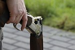 shotgun, rifle, clay pigeons