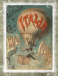 vintage, hot air balloon, italy