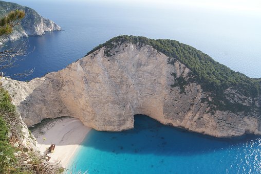 Schiffswrack, Zante, Strand, Natur
