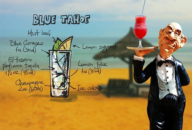 Blue Tahoe, Cocktail, Getränk, Bedienung
