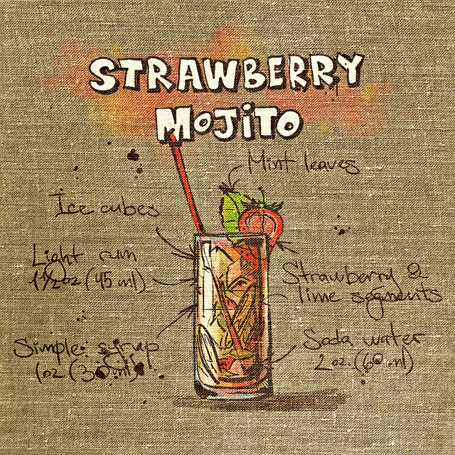 Strawberry Mojito, Cocktail, Gewebe