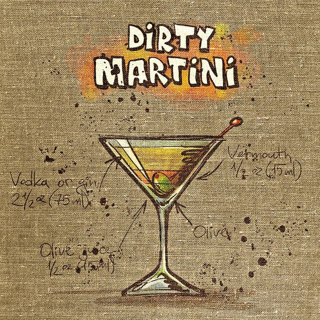 Free dirty martini nature cocktail illustration