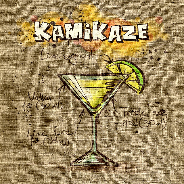 Free kamikaze cocktail drink illustration