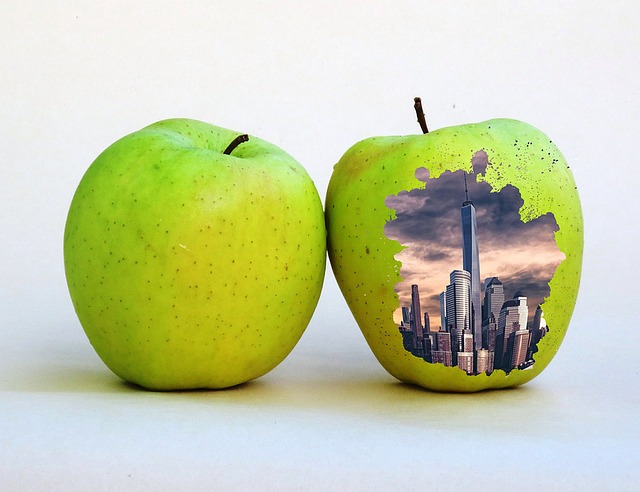 Free apple skyline city skyline illustration