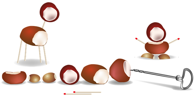 Free chestnuts children handcraft illustration