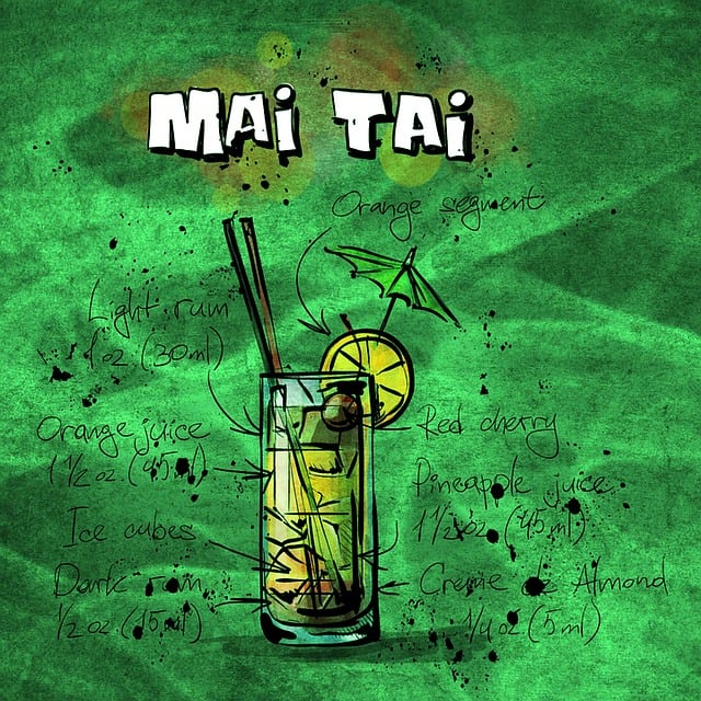 Free cocktail may tai alcohol illustration