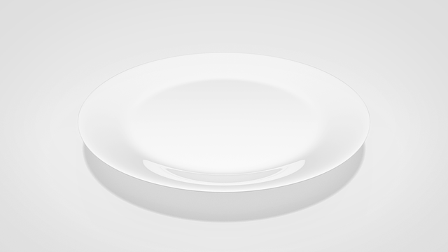 Free plate dishes white illustration