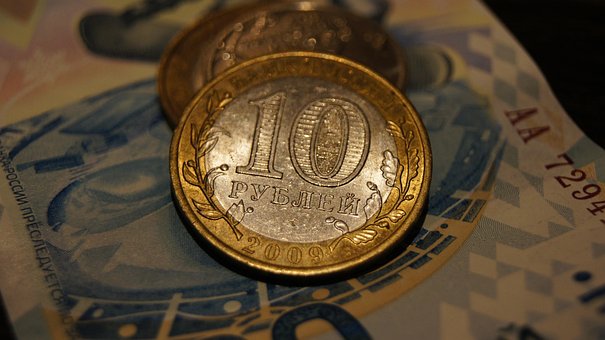 Rubel, Makro, Geld, Münze, Russland