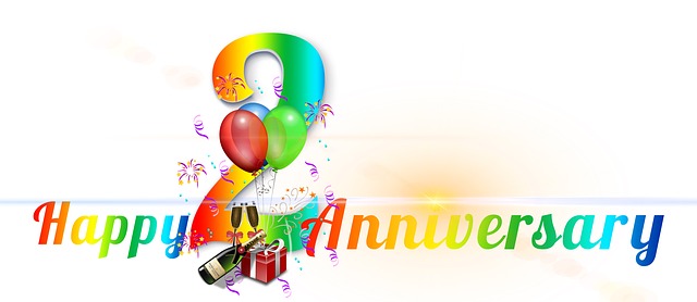 Free second anniversary banner illustration
