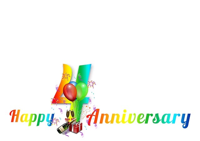 Free fourth anniversary banner illustration