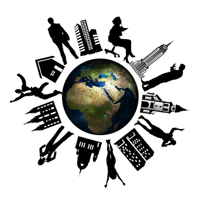 Free earth globe people illustration