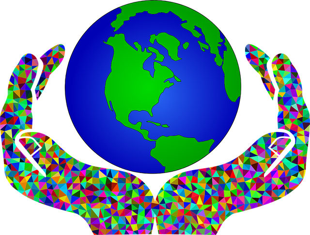 Free colorful world map prismatic illustration