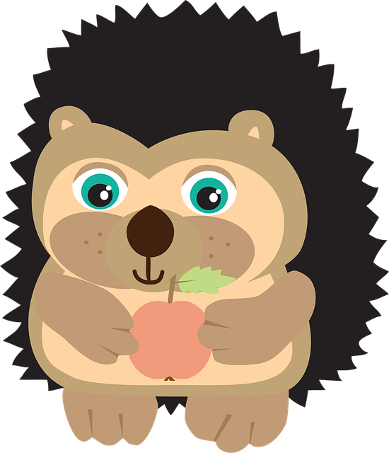 Free hedgehog apple autumn vector